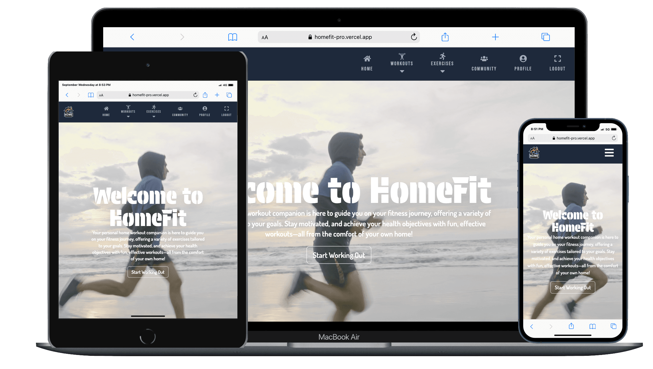 HomeFit project screenshot